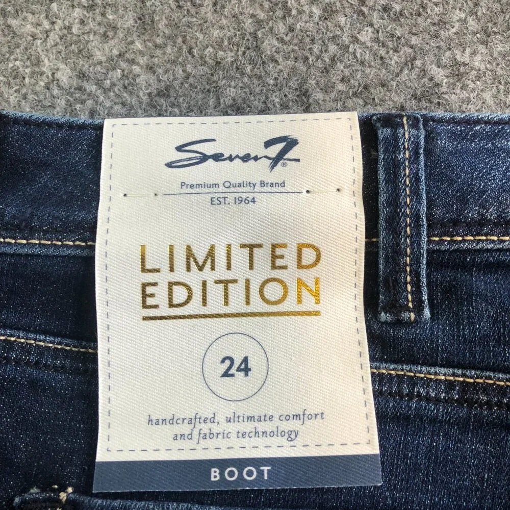 Seven7 Jeans Womens 24 (42x32) Blue Bootcut Limited Edition Comfort Stretch - Picture 10 of 12